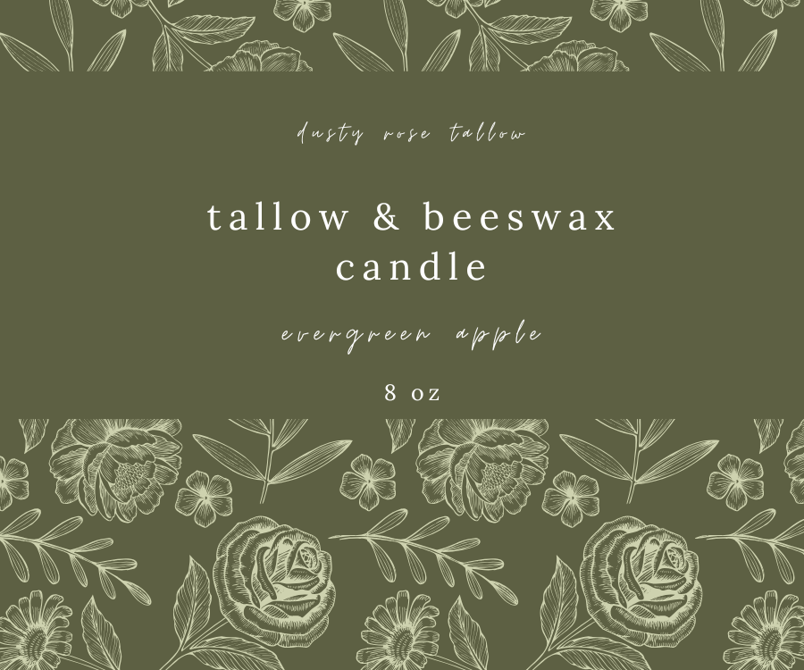 tallow & beeswax candle - evergreen apple